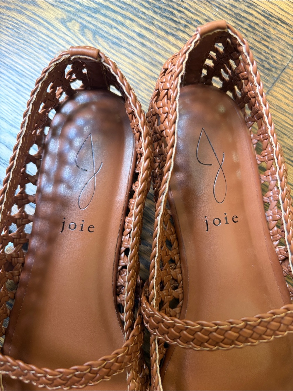 NWT Joie Woven Mary Jane Flats in Cognac Brown - Picture 9 of 9